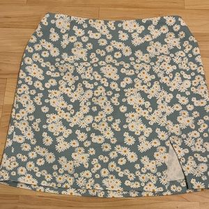 Baby Blue and Sunflower Polka-dot mini skirt